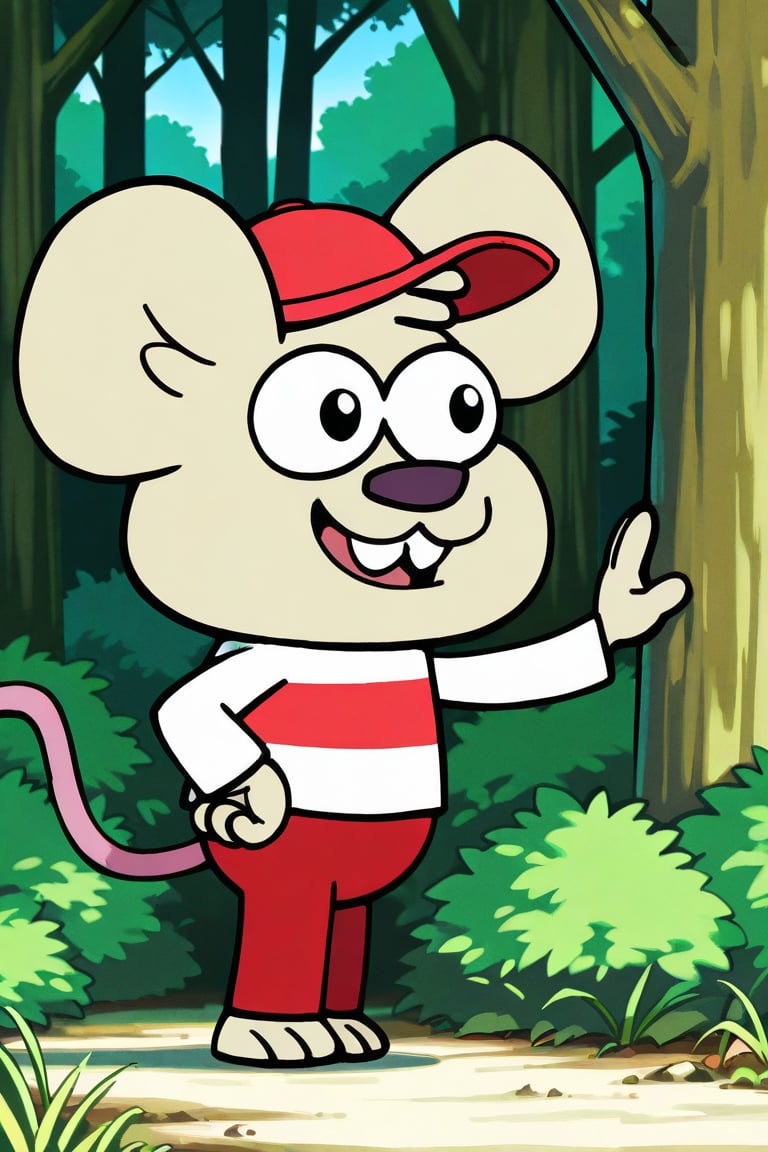 Beautiful("Score_9") The image depicts a cartoon mouse character Pip with a beige fur,  a large,  round head by user_80542...