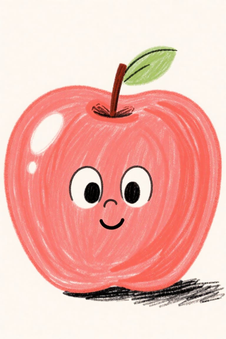 Crayon hand - drawn cartoon illustration,  High-definition picture quality,  1apple by 103114 on Tensor.Art