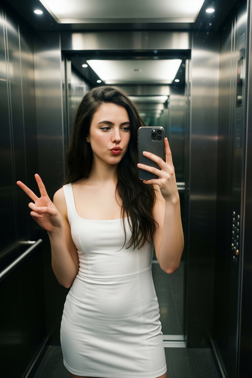 Photograph of a young Brunette woman with fair skin,  a slim build,  and long by Antikorper_TA on Tensor.Art