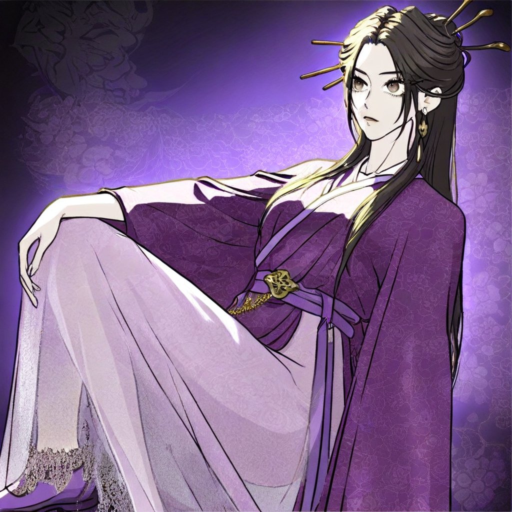 long hair,  black hair,  partially tied hair by Noah007 on Tensor.Art