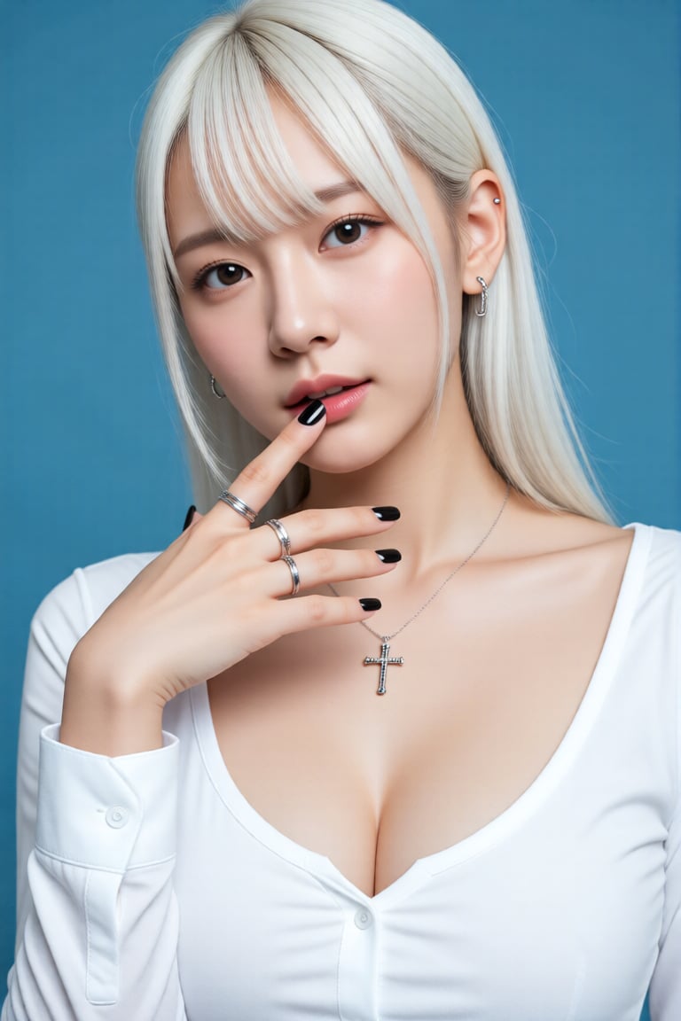 A close up photo,  aesthetic 20yo young Japanese woman with oil skin,  cleavage by FuLin on Tensor.Art