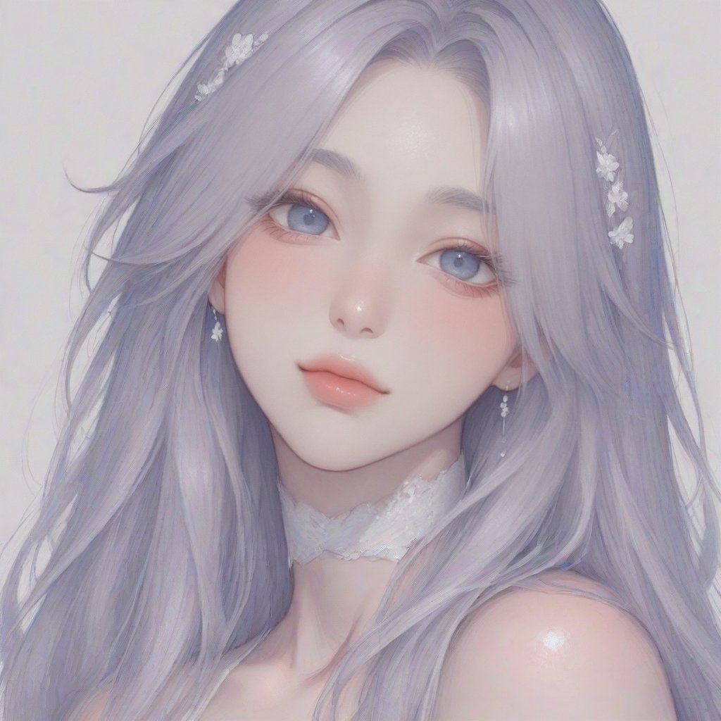 一个在家cosplay成猫娘的女孩,  戴着特别可爱的白猫娘头套,  毛茸茸的白色猫抓手套 by popuko on Tensor.Art