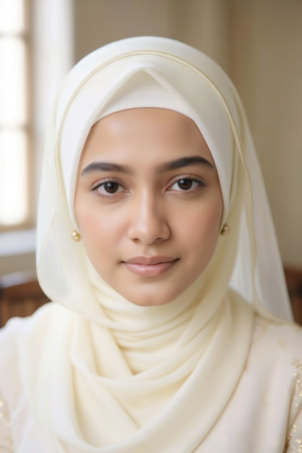 Realistic Indian Muslim bride,  adult woman (23–30),  hijab-focused close-up portrait by remogodsora17 on Tensor.Art