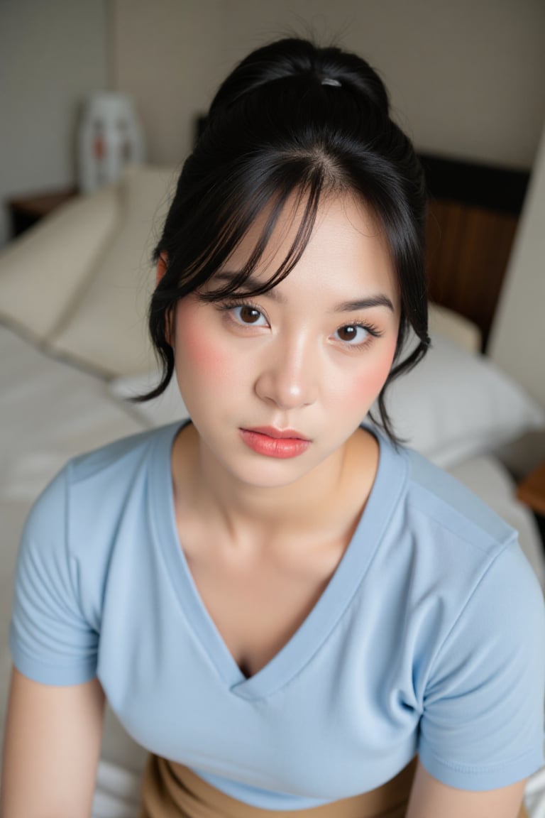 Soft intimate lifestyle portrait of an adult woman with delicate feminine beauty,  smooth fair porcelain skin,  subtle ros...
