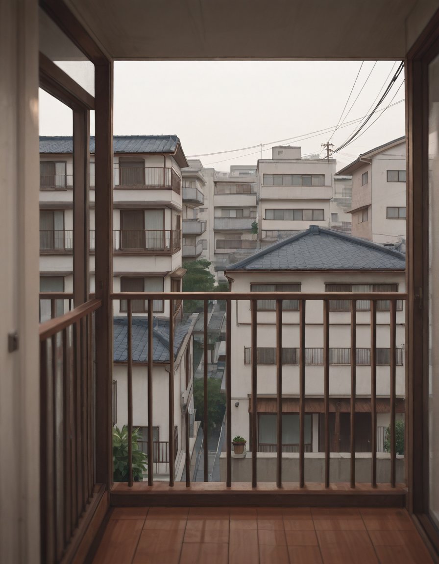 balcony,  railing,  building by MMMW on Tensor.Art