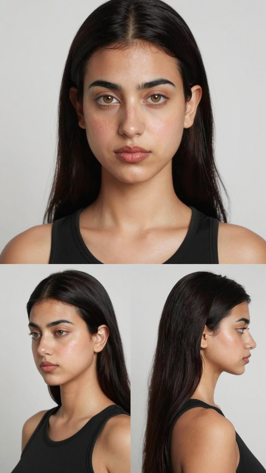 Technical Specs Hyper-realistic studio beauty portrait collage,  shot on Leica M10-R with 85mm f/1.4 lens,  16k resolution...