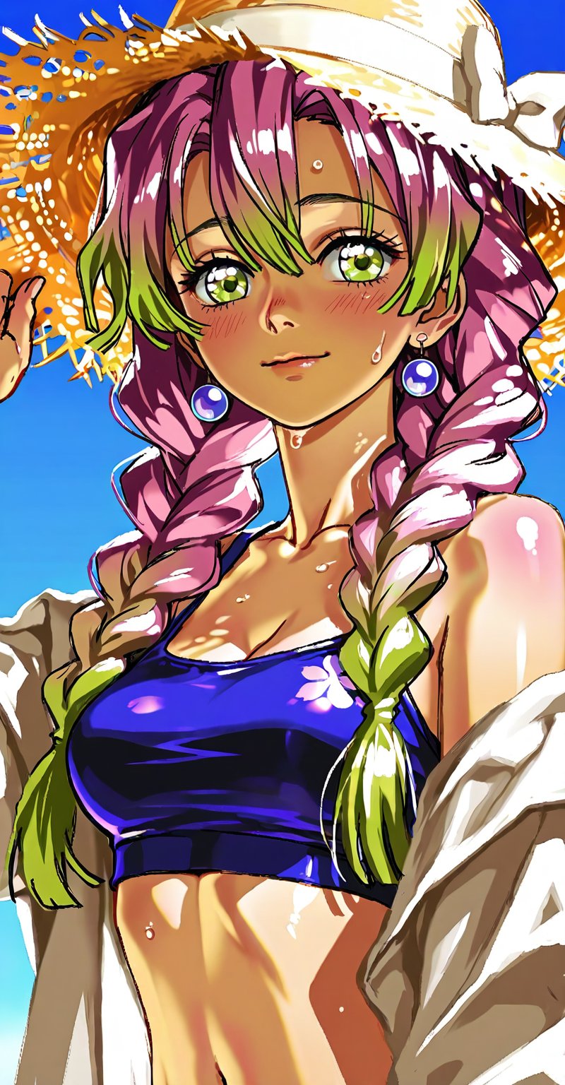 ((Emphasize a blend of anime aesthetics with painterly digital rendering techniques)),  the use of light and shadow create...