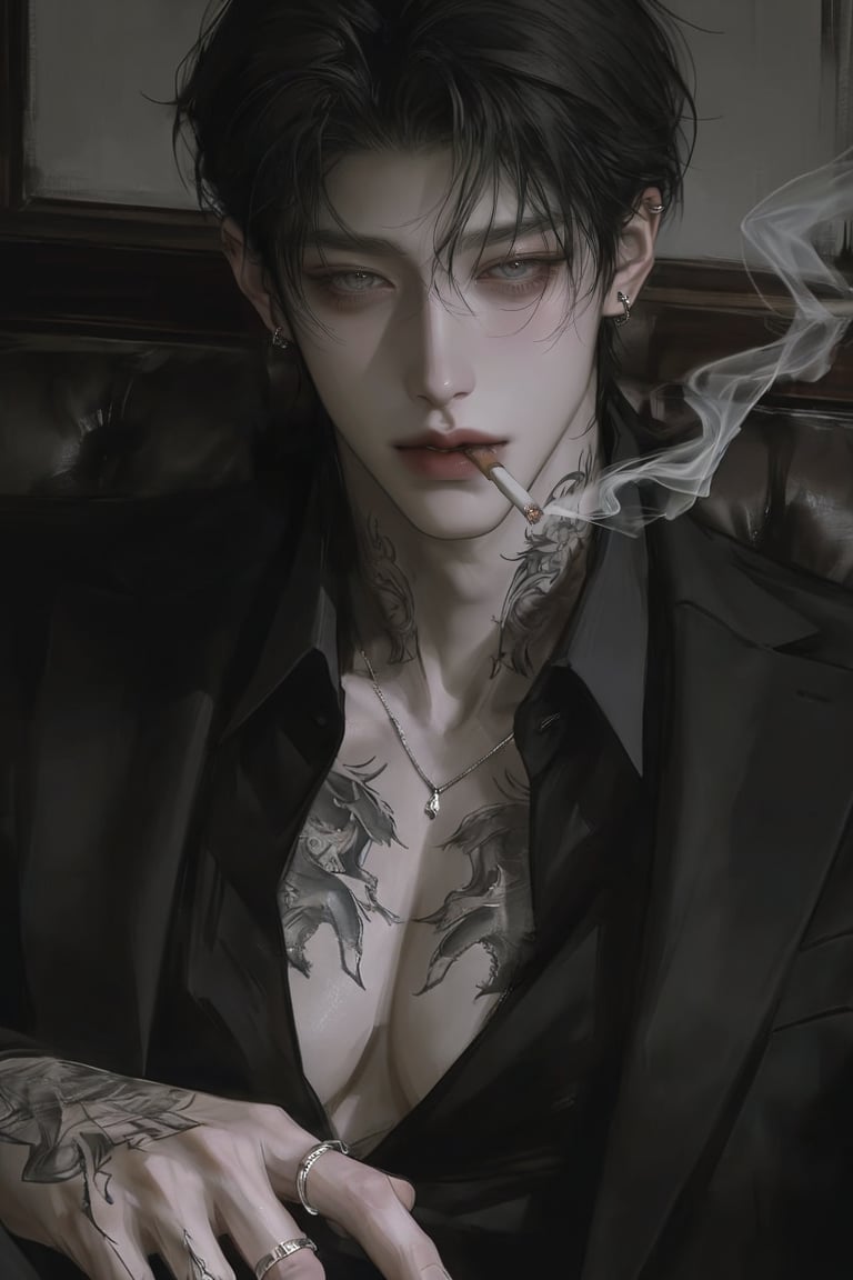 (Highly refined art style) 1male,  solo,  semi realistic young man by Aily on Tensor.Art