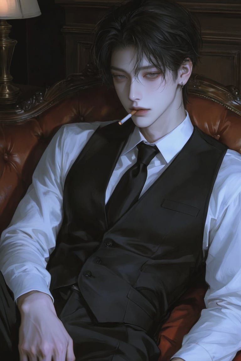 (Highly refined art style) 1male,  solo,  semi realistic young man by Aily on Tensor.Art