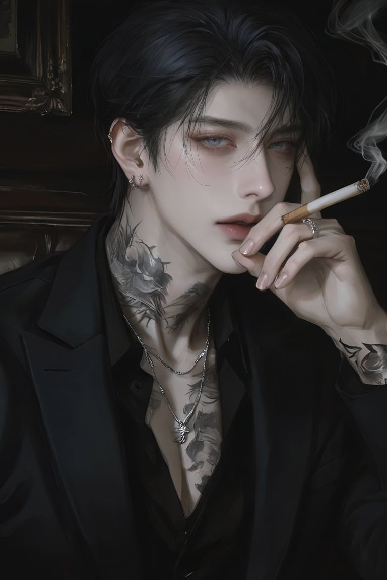 (Highly refined art style) 1male,  solo,  semi realistic young man by Aily on Tensor.Art