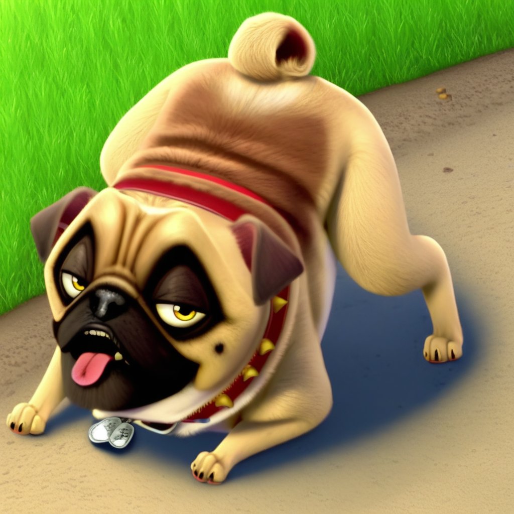 precious pug,  feral,  solo by Xposing_Organisms on Tensor.Art