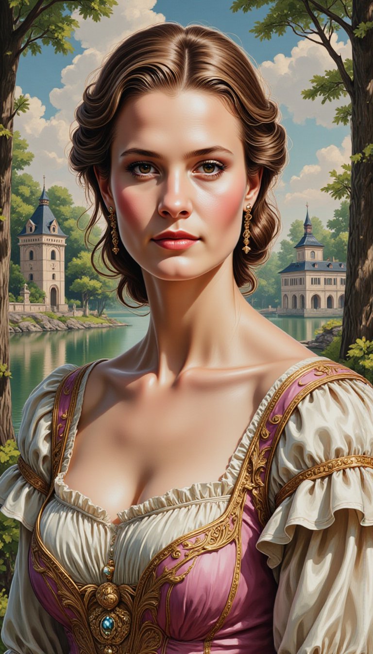 Diana Prince,  stunning victorian dress,  breathtaking updo by VisionBlue on Tensor.Art