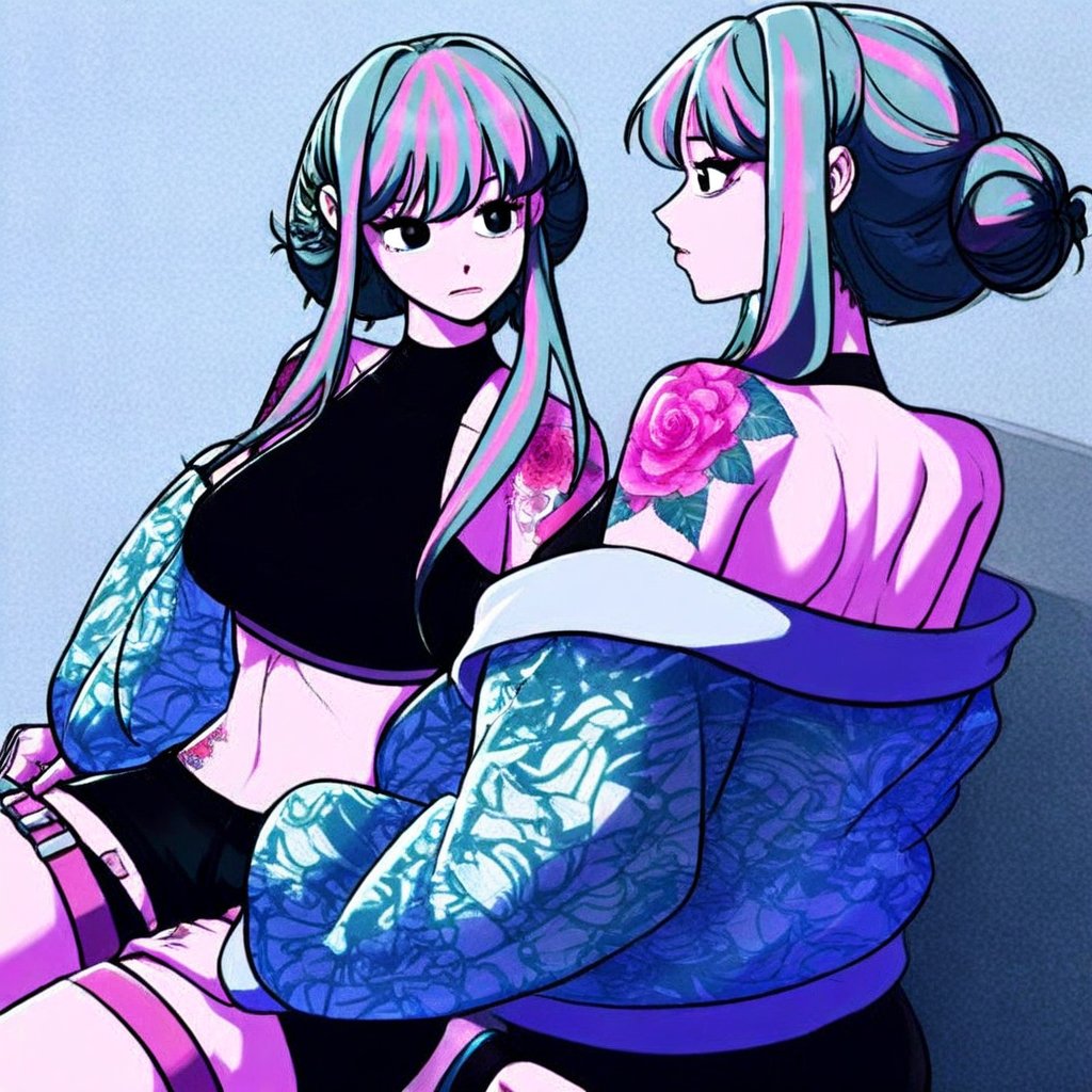 Woo Cho-long,  long hair,  mint hair by Noah007 on Tensor.Art