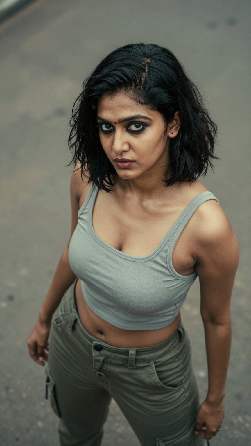 Shot from above,  A kerala model women out side,  Y2K style cinematic realistic scene by LoRa Factory on Tensor.Art