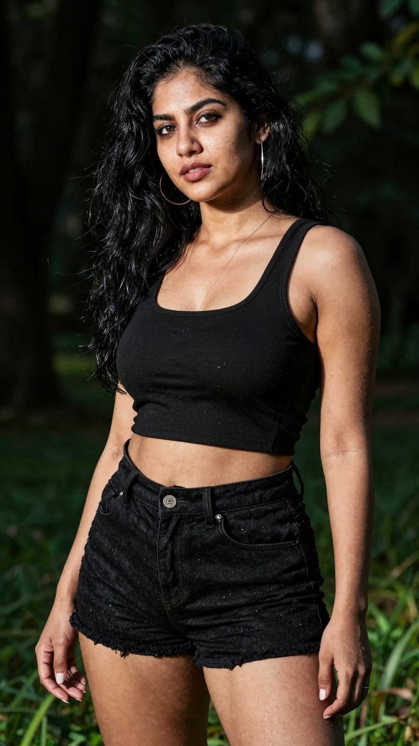gorgeous random woman in random outfit posing for a sensual photography session at a local park,  Mobile photography,  sho...