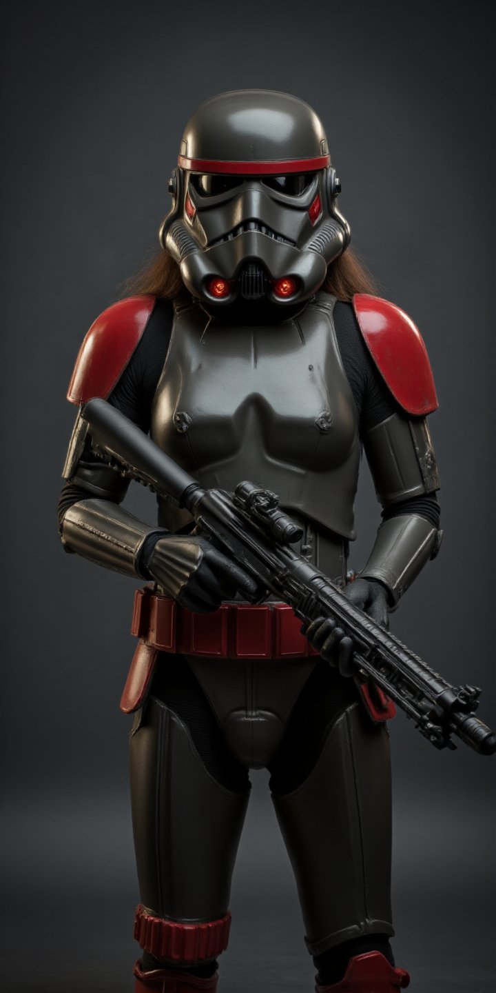 1. Overview Subject: A detailed,  close-up portrait of a female Purge Trooper from Star Wars. Style: Photorealistic,  high...