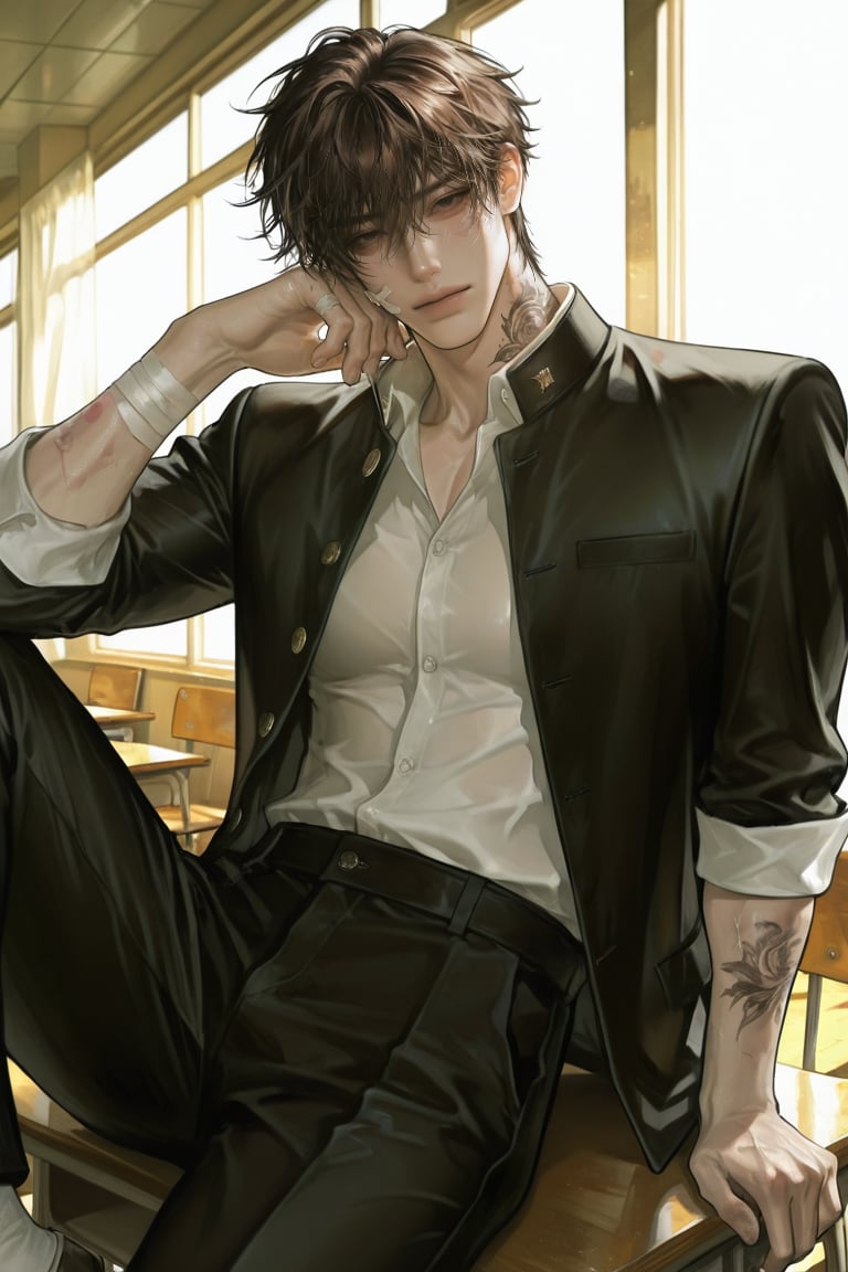 1 boy,  solo,  extremely handsome cool bad boy vibe by Orrin on Tensor.Art
