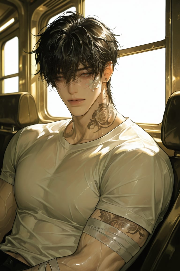1 boy,  solo,  extremely handsome cool bad boy vibe by Orrin on Tensor.Art
