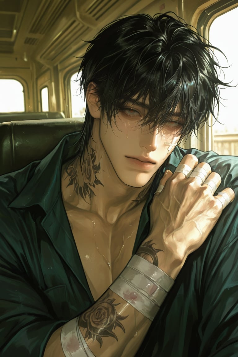 1 boy,  solo,  extremely handsome cool bad boy vibe by Orrin on Tensor.Art