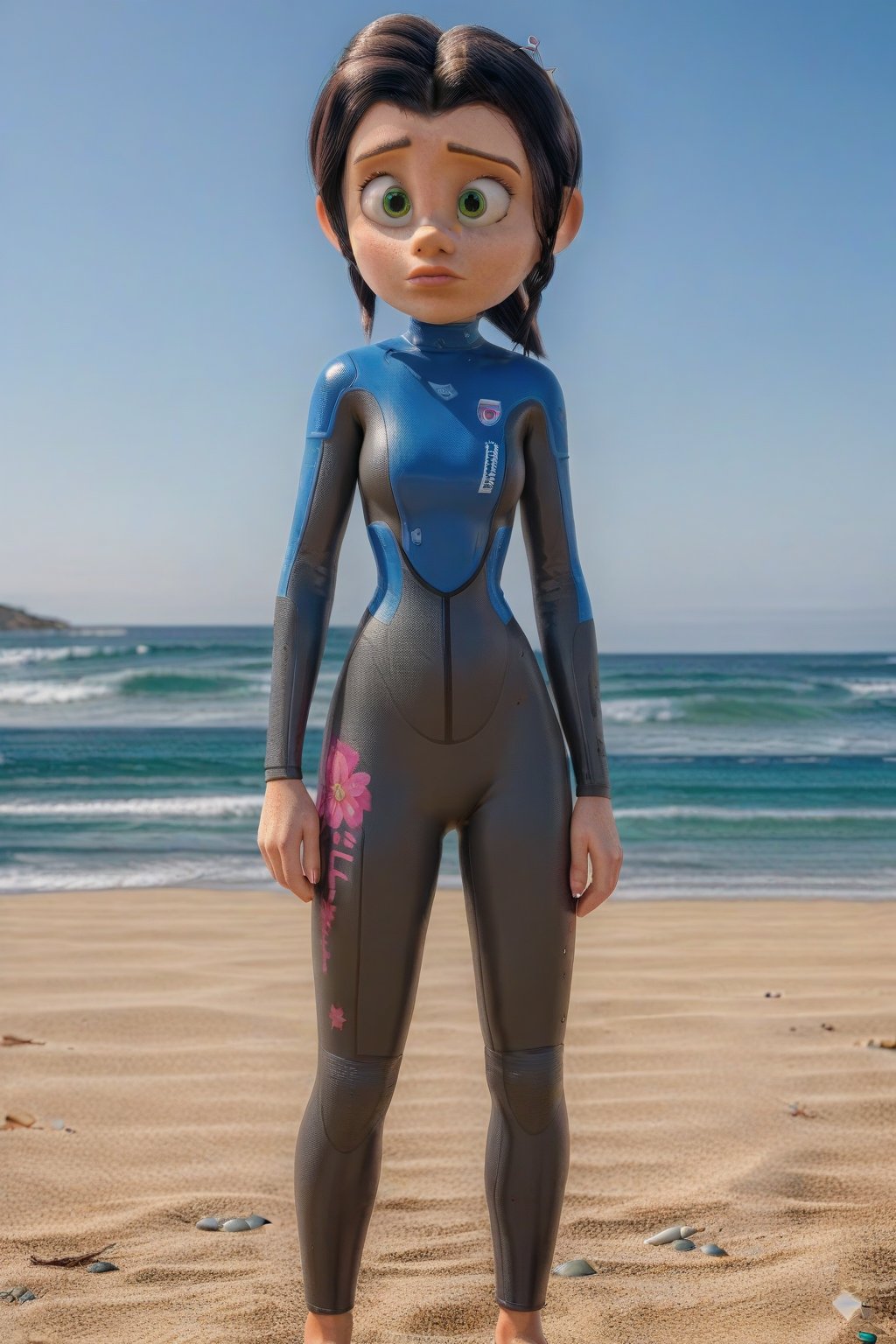 AMY GONZALEZ,  skinsuit,  green eyes by PX  on Tensor.Art