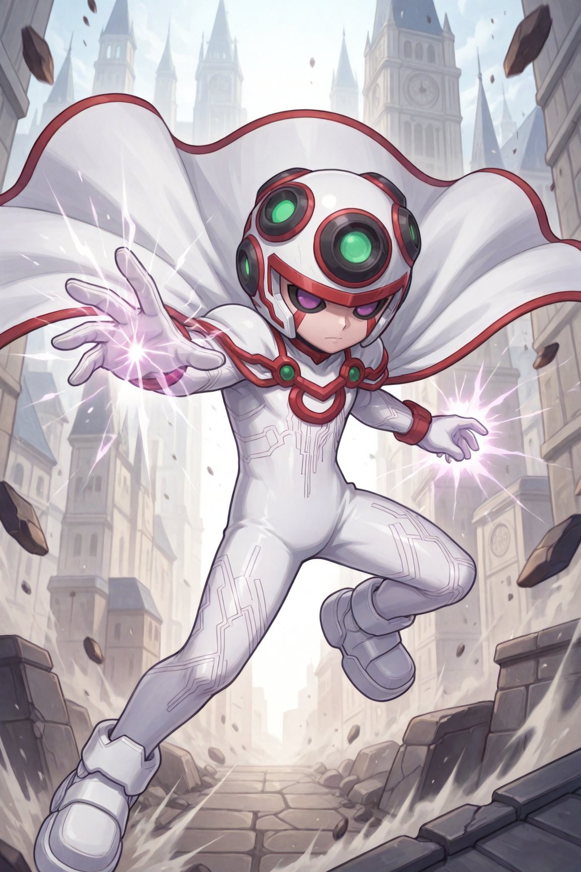 Aphid Bastille,  white helmet,  purple eyes by 25kkai on Tensor.Art