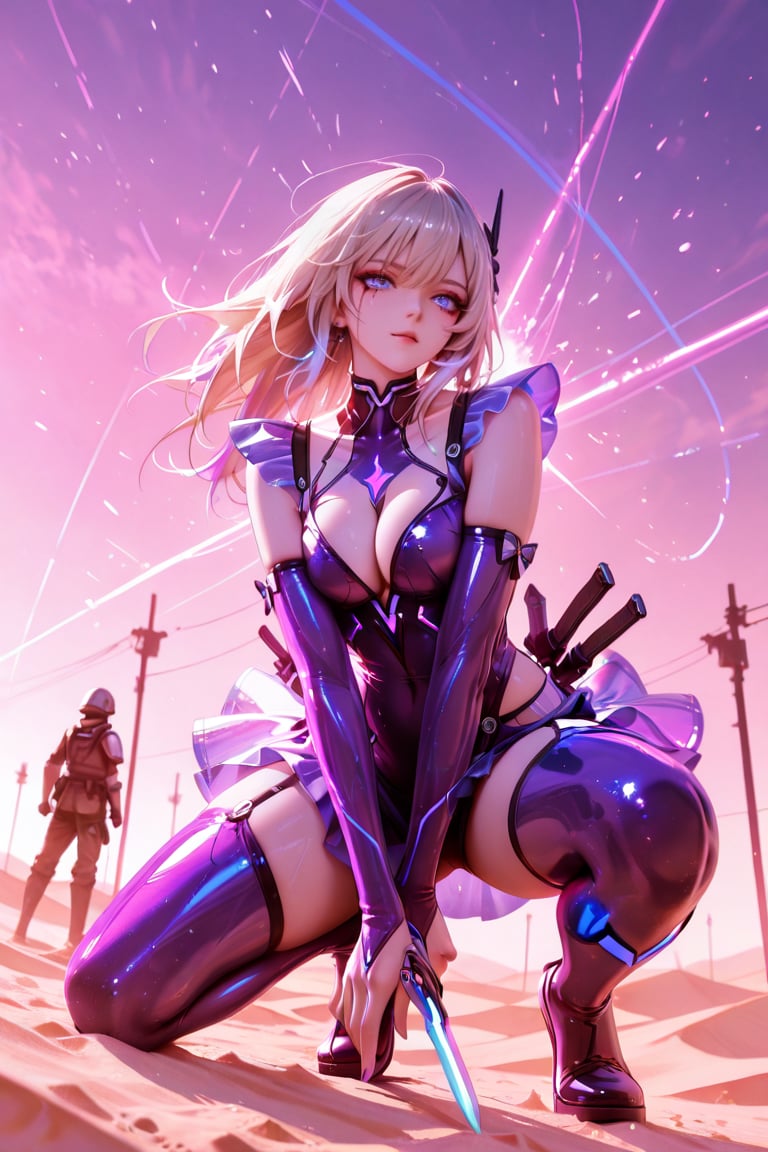 female,  platinum blonde hair,  hip-length hair flowing in wind by DQ on Tensor.Art