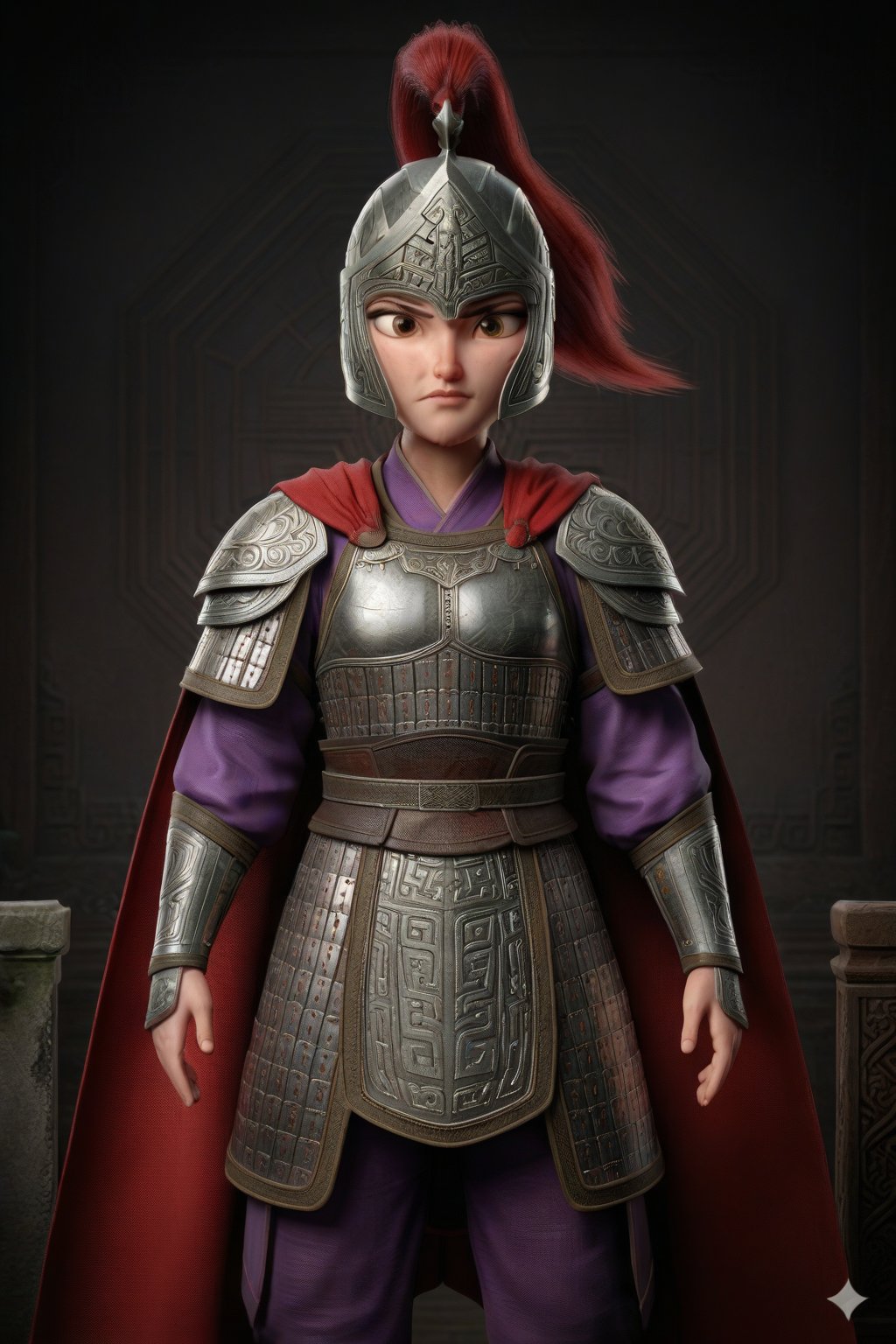 Mrs. Yin nezha,  metal helmet,  armor by PX  on Tensor.Art