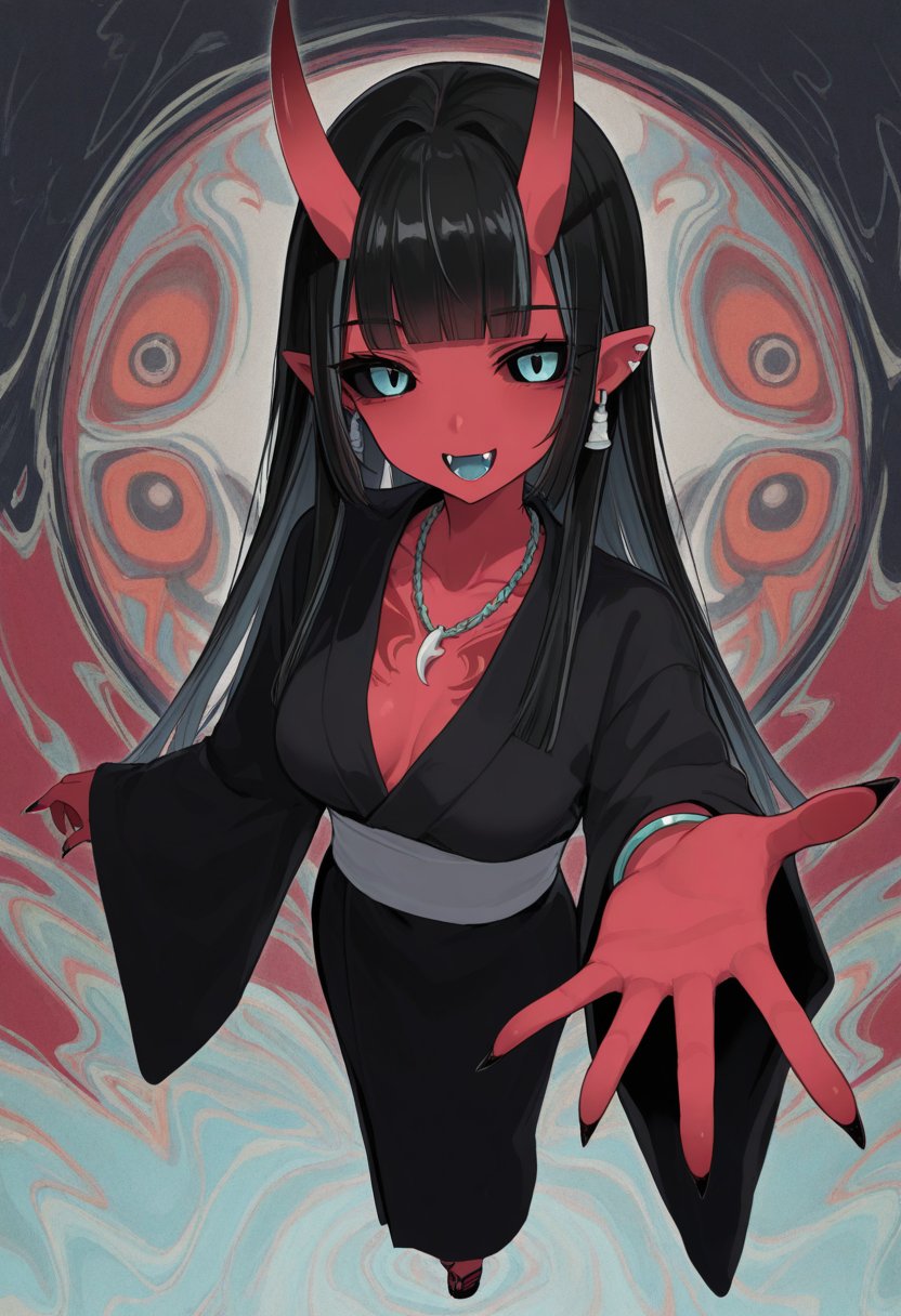 1girl,  red skin,  horns by blue_horizon on Tensor.Art