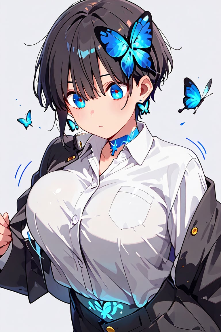 Beautiful breasts,  full breasts,  butterfly hair ornament by らび@kiyoka_succubus on Tensor.Art