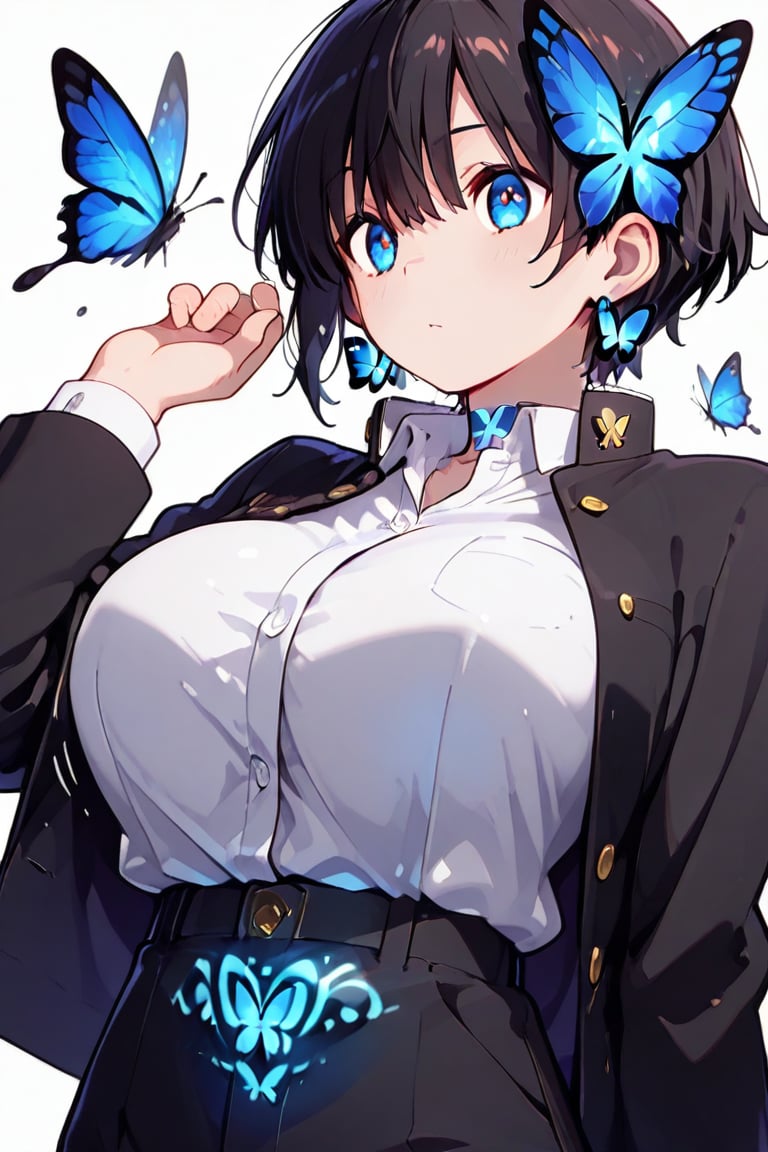 Beautiful breasts,  full breasts,  butterfly hair ornament by らび@kiyoka_succubus on Tensor.Art