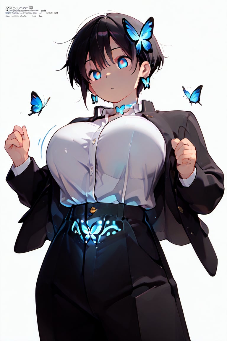 Beautiful breasts,  full breasts,  butterfly hair ornament by らび@kiyoka_succubus on Tensor.Art