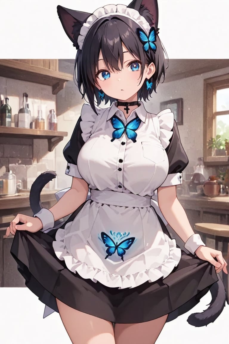 Engraving on skirt and apron,  beautiful breasts by らび@kiyoka_succubus on Tensor.Art