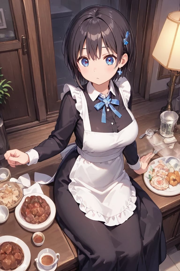 Engraving on skirt and apron,  beautiful breasts by らび@kiyoka_succubus on Tensor.Art