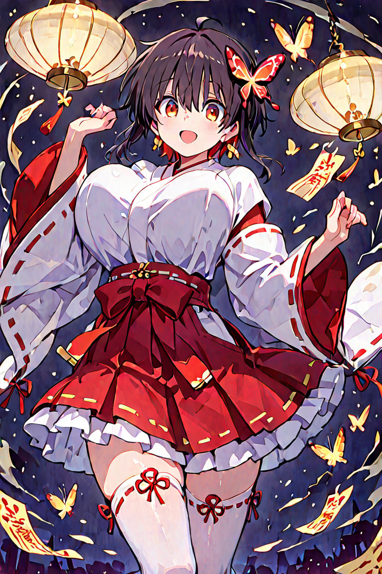 big_breasts bouncing breasts,  large breasts,  motion lines fantasy shrine maiden outfit by らび@kiyoka_succubus on Tensor.Art
