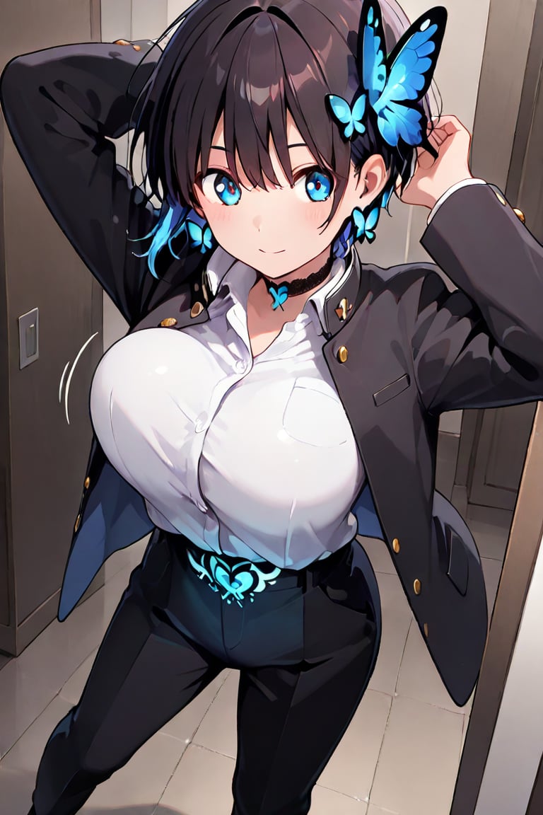 Beautiful breasts,  full breasts,  butterfly hair ornament by らび@kiyoka_succubus on Tensor.Art