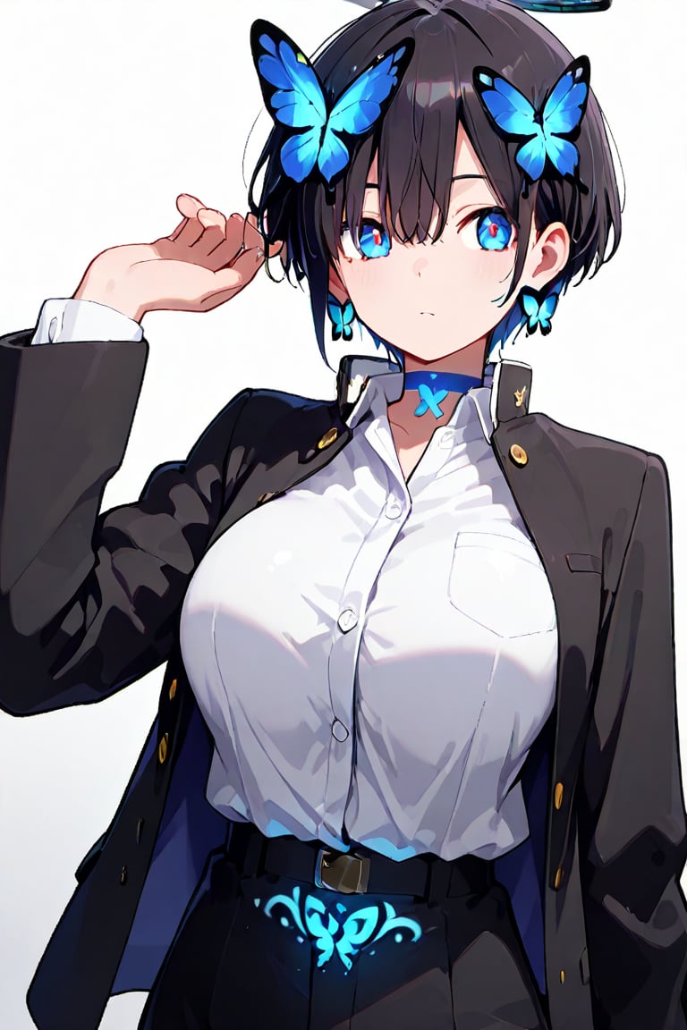 Beautiful breasts,  full breasts,  butterfly hair ornament by らび@kiyoka_succubus on Tensor.Art
