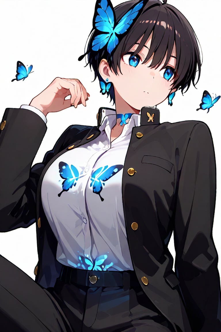 Beautiful breasts,  full breasts,  butterfly hair ornament by らび@kiyoka_succubus on Tensor.Art