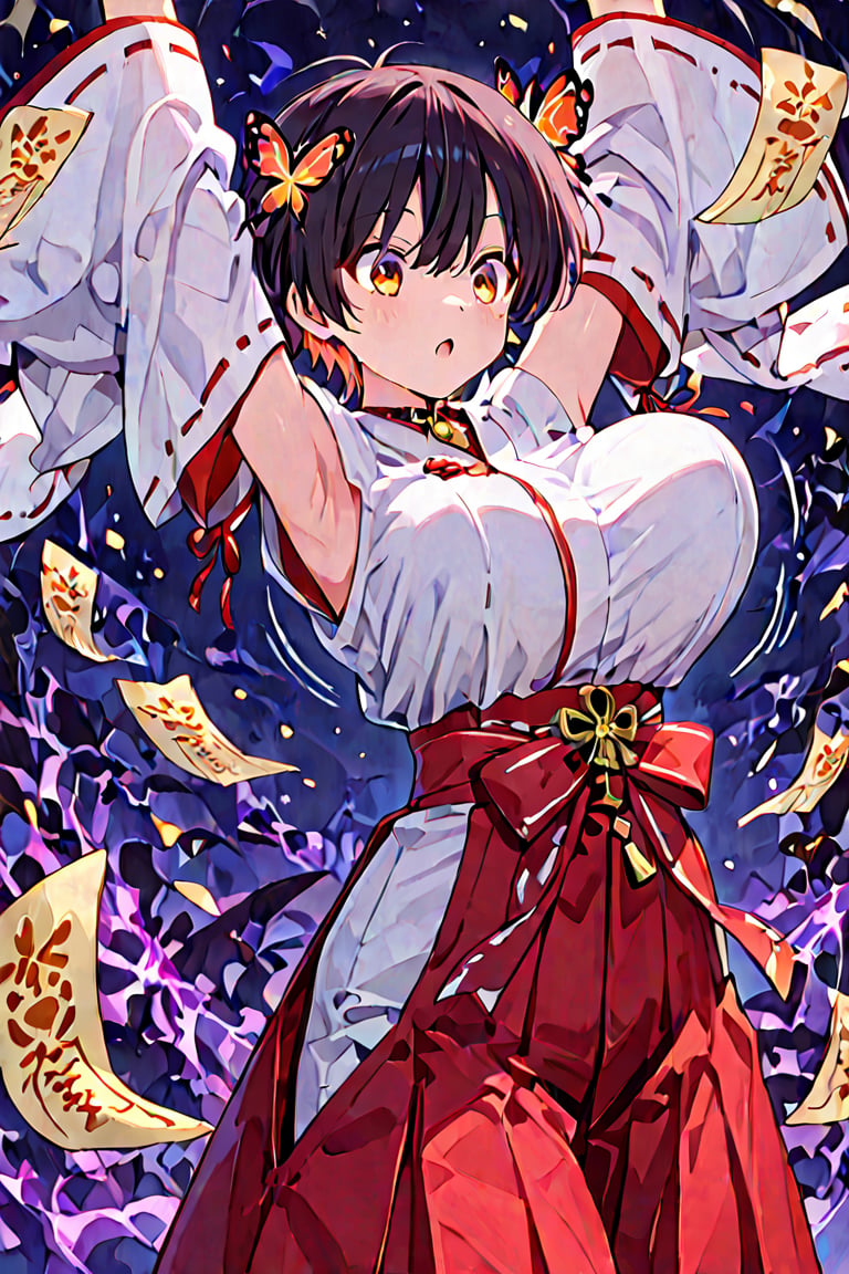 big_breasts bouncing breasts,  large breasts,  motion lines fantasy shrine maiden outfit by らび@kiyoka_succubus on Tensor.Art