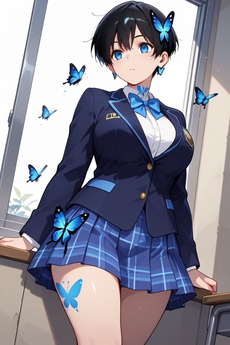 Beautiful breasts,  full breasts,  butterfly hair ornament by らび@kiyoka_succubus on Tensor.Art