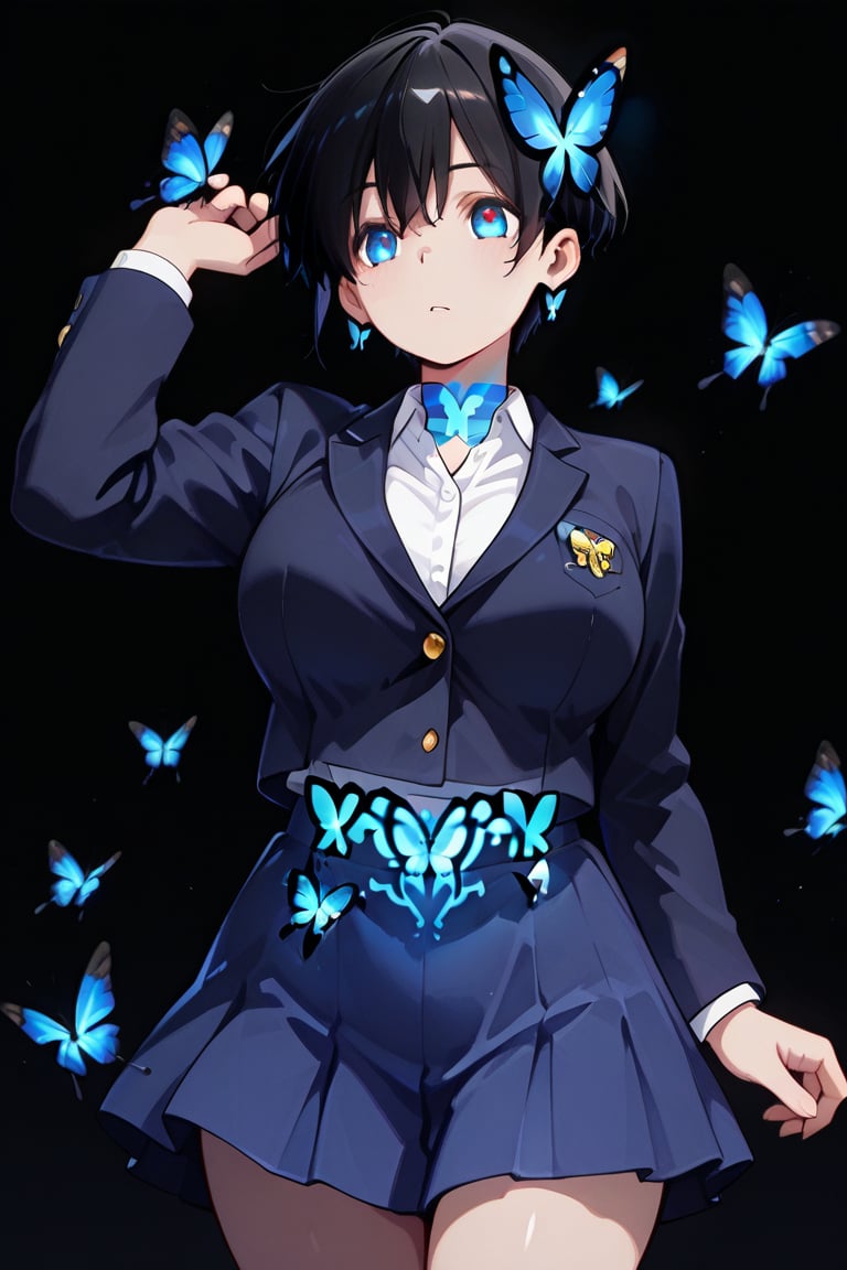 Beautiful breasts,  full breasts,  butterfly hair ornament by らび@kiyoka_succubus on Tensor.Art