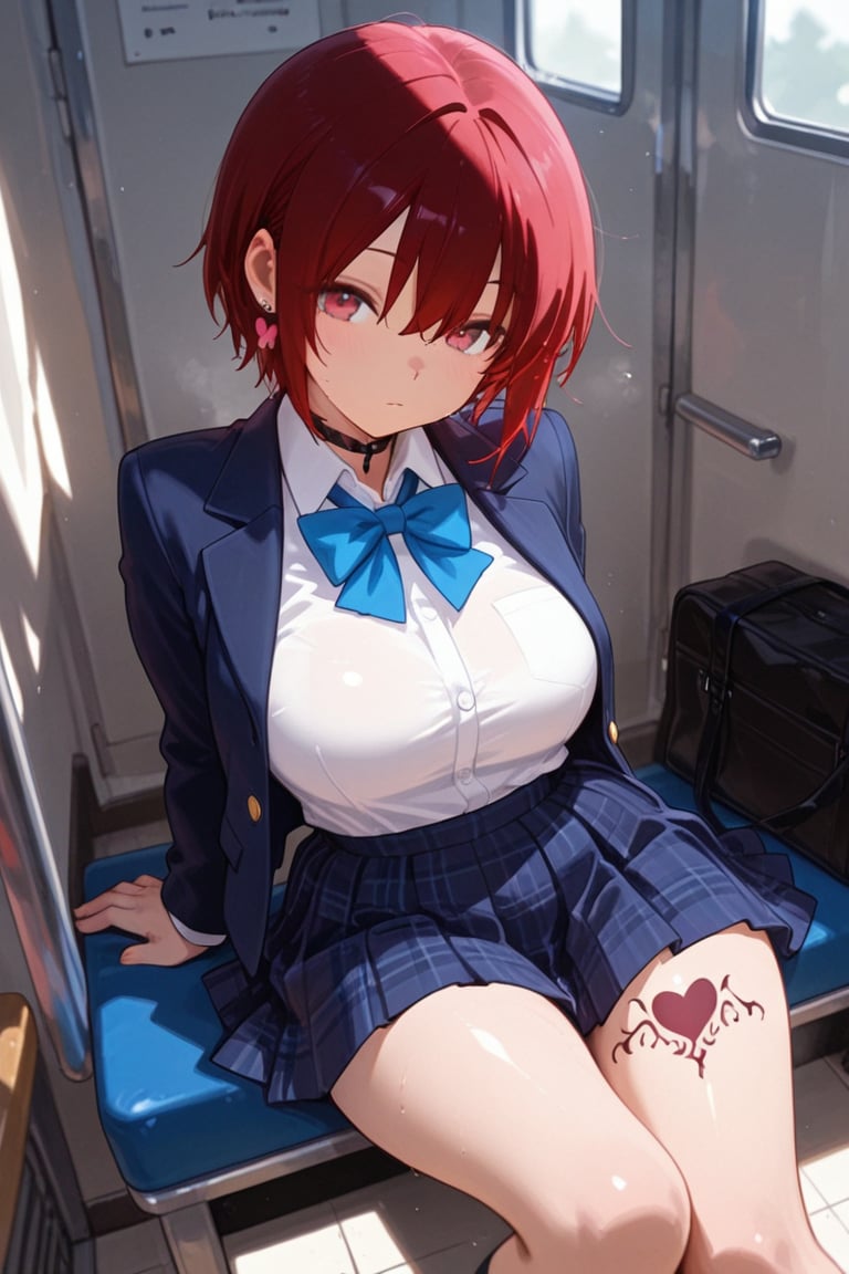 Blazer girls' uniform,  Skirt tattoos,  masterpiece by らび@kiyoka_succubus on Tensor.Art