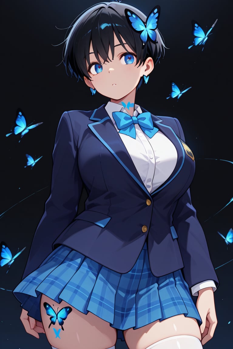Beautiful breasts,  full breasts,  butterfly hair ornament by らび@kiyoka_succubus on Tensor.Art