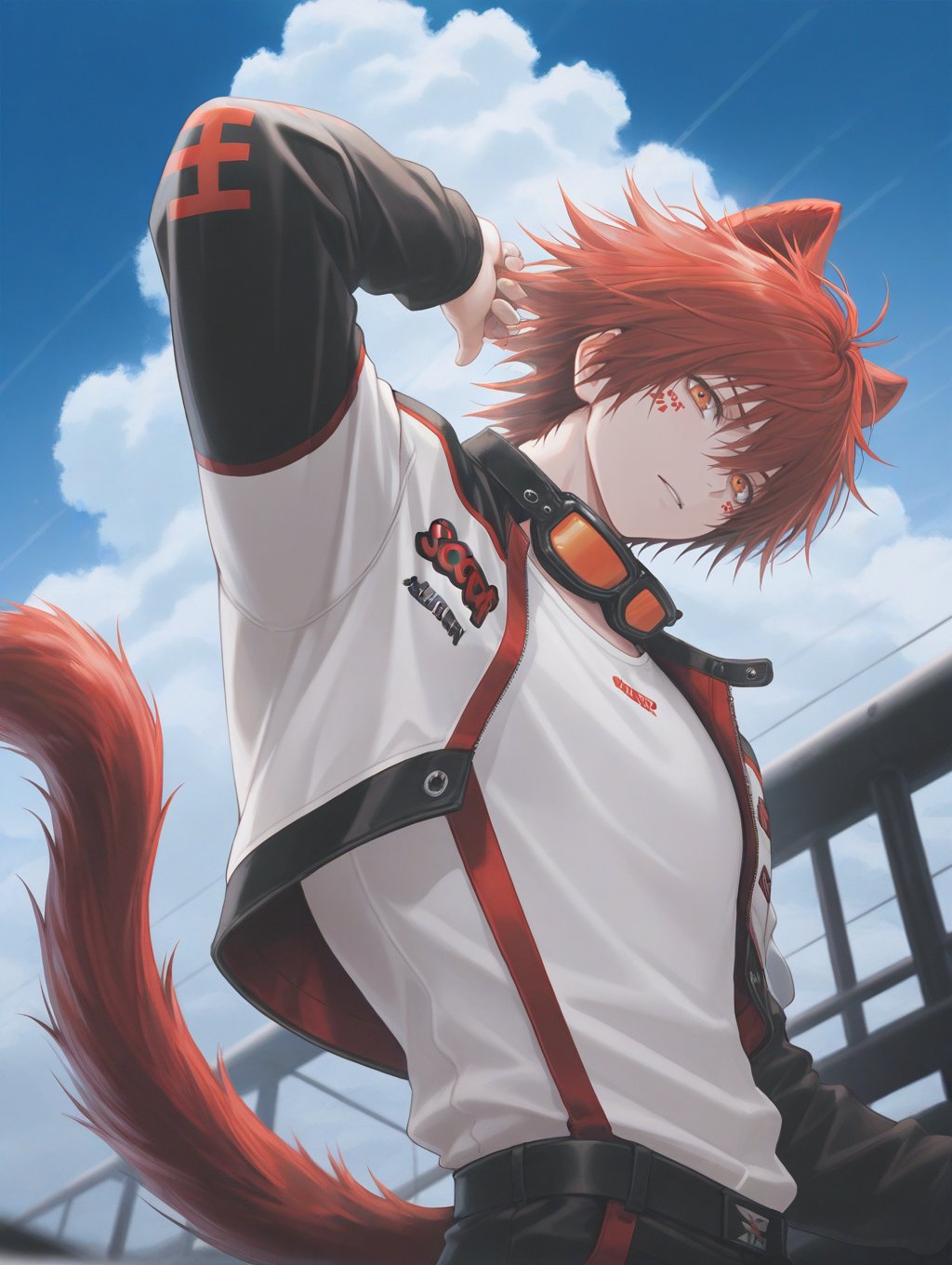 Chiave_Arkinghts,  red hair,  red animal ears by 蓮 on Tensor.Art