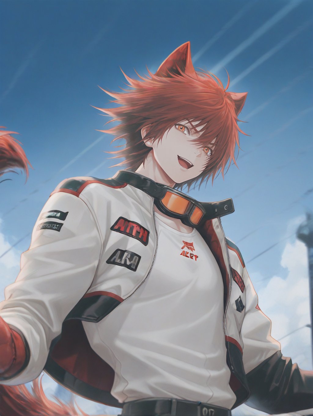Chiave_Arkinghts,  red hair,  red animal ears by 蓮 on Tensor.Art