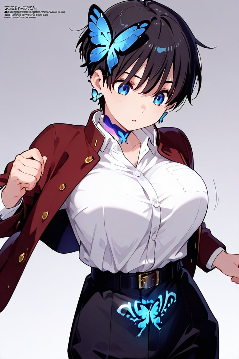 Beautiful breasts,  full breasts,  butterfly hair ornament by らび@kiyoka_succubus on Tensor.Art