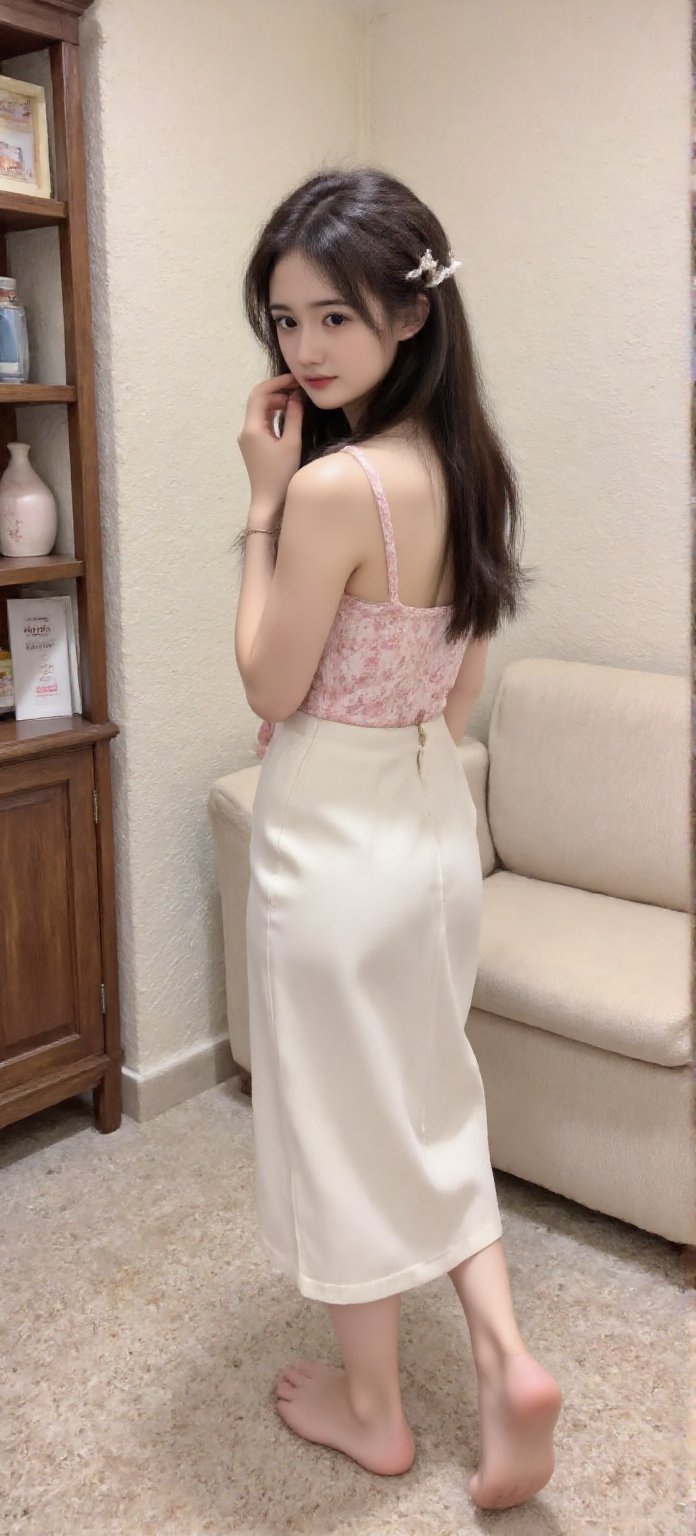 主题： 描述：一位22岁的年轻纯真日本女孩回头看着观众。 姿势：回头,  头微微倾斜,  身体与镜头保持一定角度。 表情：温和 by 妙手摧花 on Tensor.Art