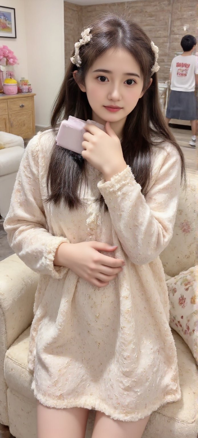 主题： 描述：一位22岁的年轻纯真日本女孩回头看着观众。 姿势：回头,  头微微倾斜,  身体与镜头保持一定角度。 表情：温和 by 妙手摧花 on Tensor.Art