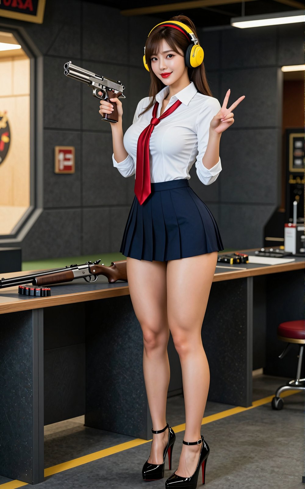 Original Image of a Korean Woman: A beautiful Korean woman,  boasting voluptuous I-cup breasts,  alluring hips by Ai Lover...
