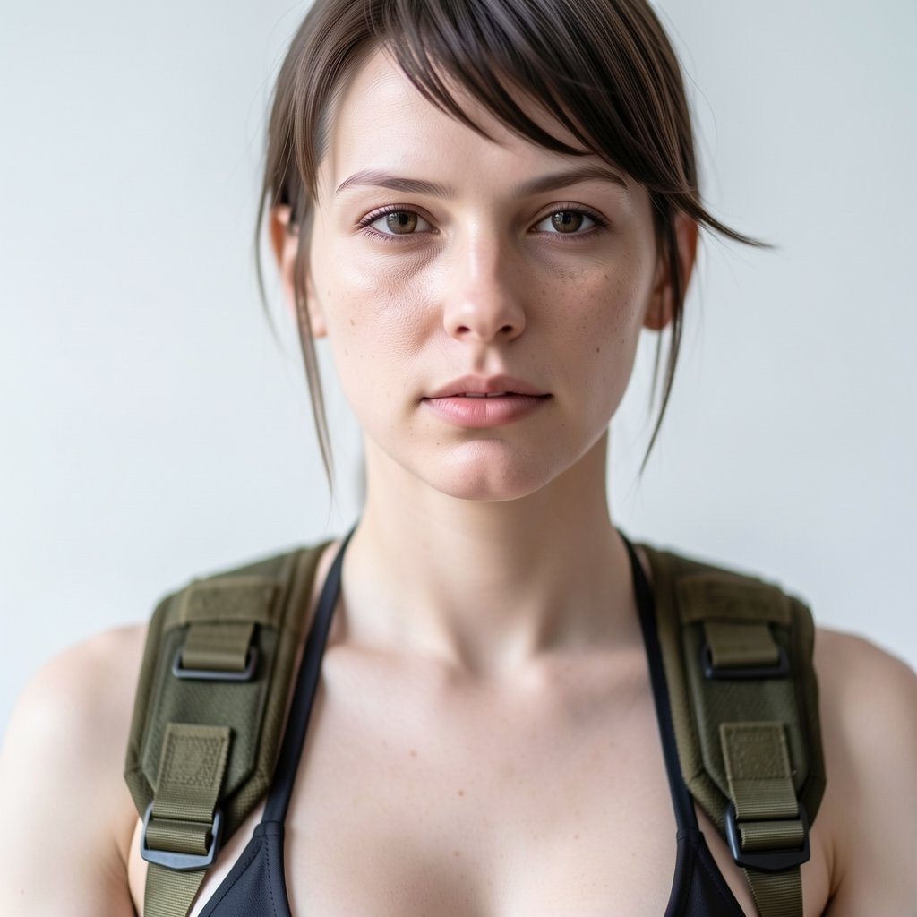 qui3t. Close up photo of a slender,  fair-skinned woman with detailed skin texture with porcelain-like complexion and fine...