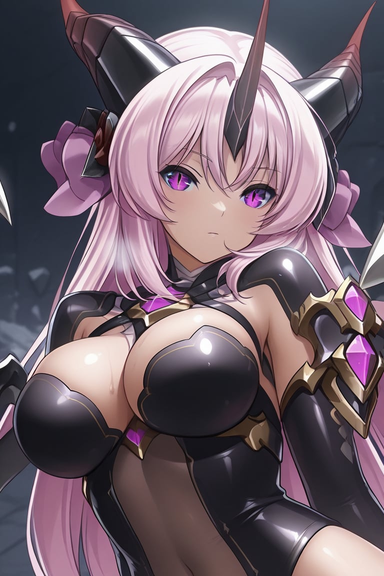 Black mechanical armor,  Devil Beauty by らび@kiyoka_succubus on Tensor.Art